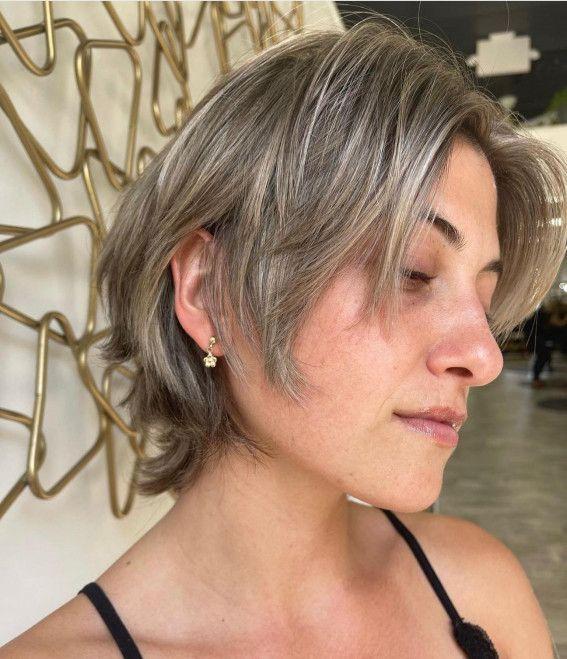 Bixie Cut Pony graues Haar