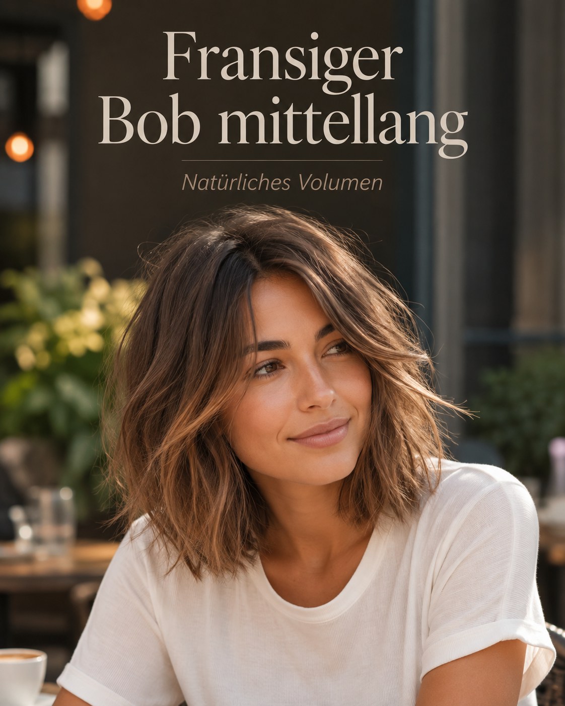 Fransiger Bob mittellang mit natürlichem Volumen und weich fallenden Konturen