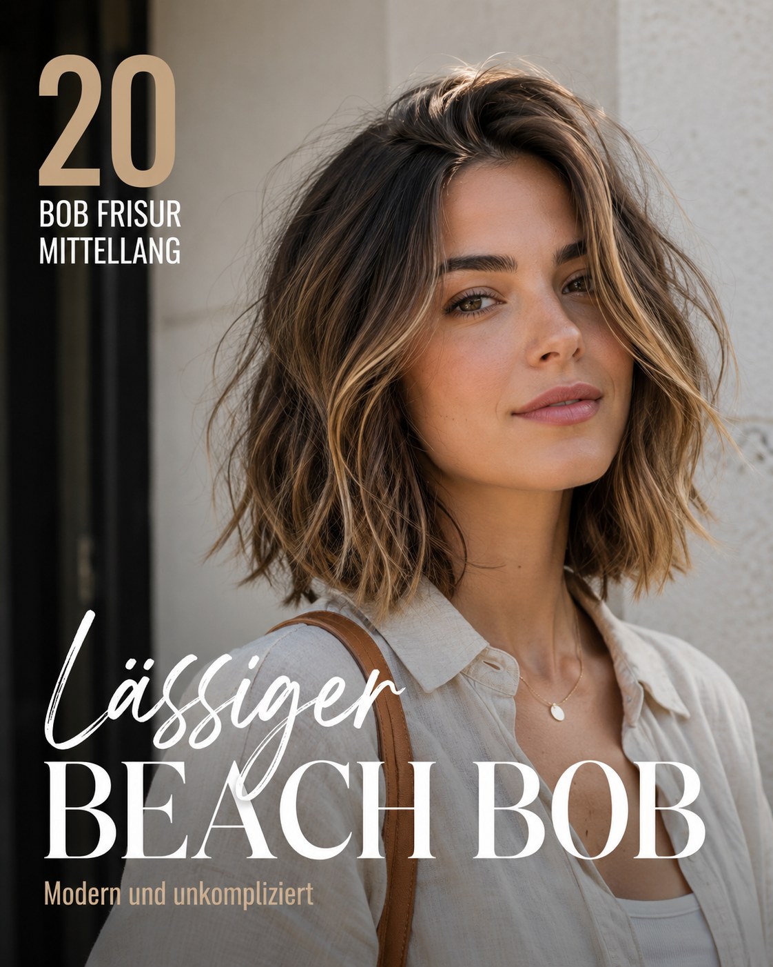 Lässiger Beach Bob mit unkomplizierter Textur als moderne Bob Frisur mittellang