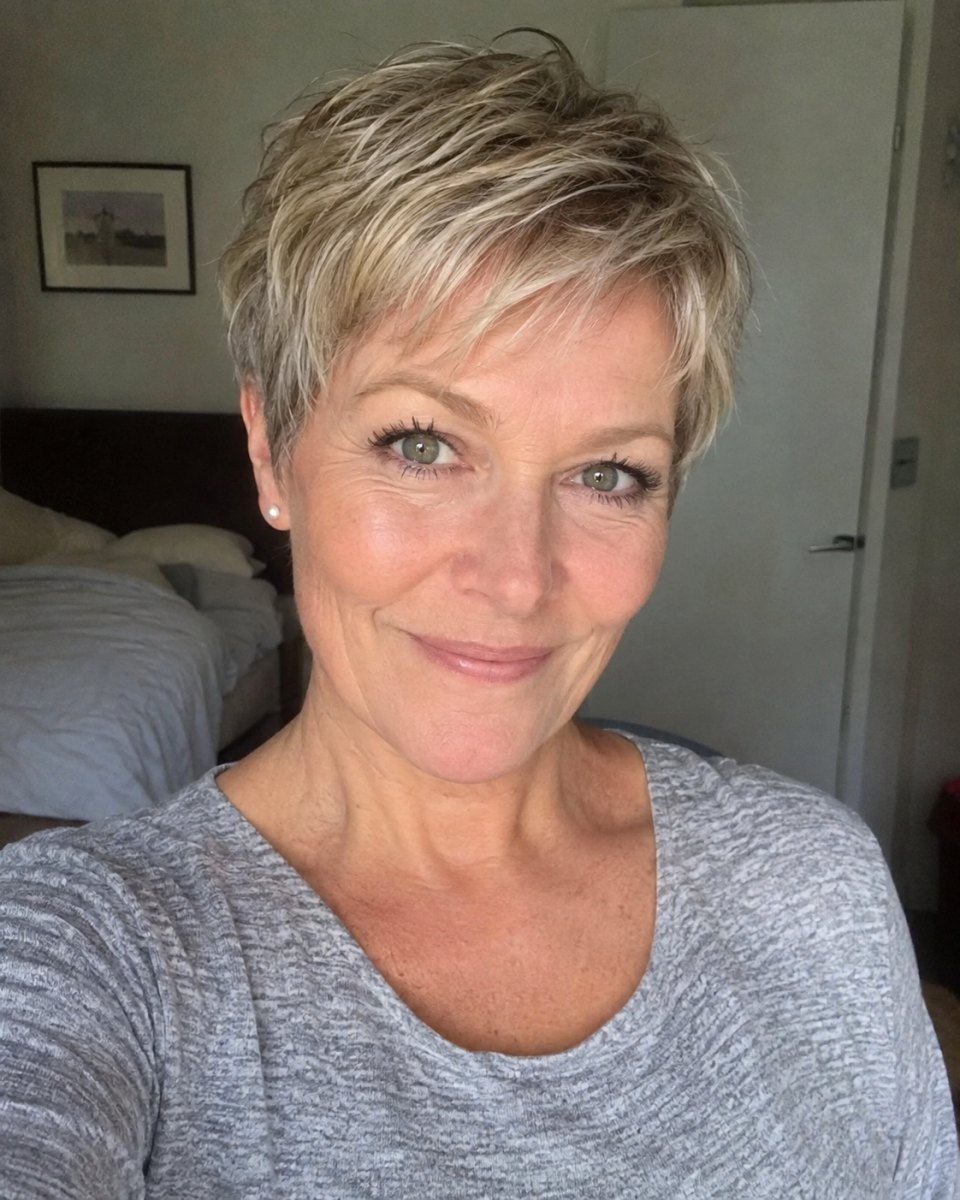 Femininer Pixie Cut Gesichtsumrahmung