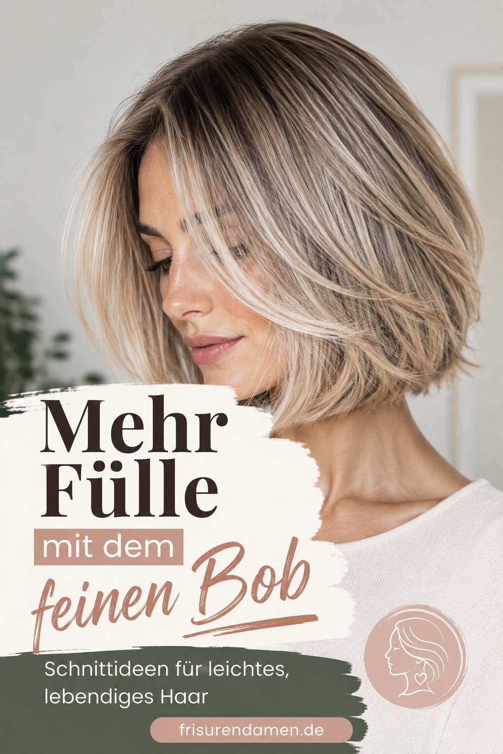 Feiner Bob mit dezenten Highlights, der bei feinem Haar zusätzliche Fülle erzeugt