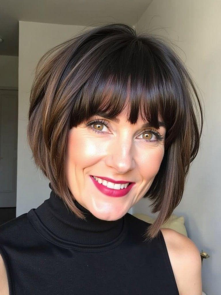 Gestufter Bob mit Pony moderne Ideen für deinen Look