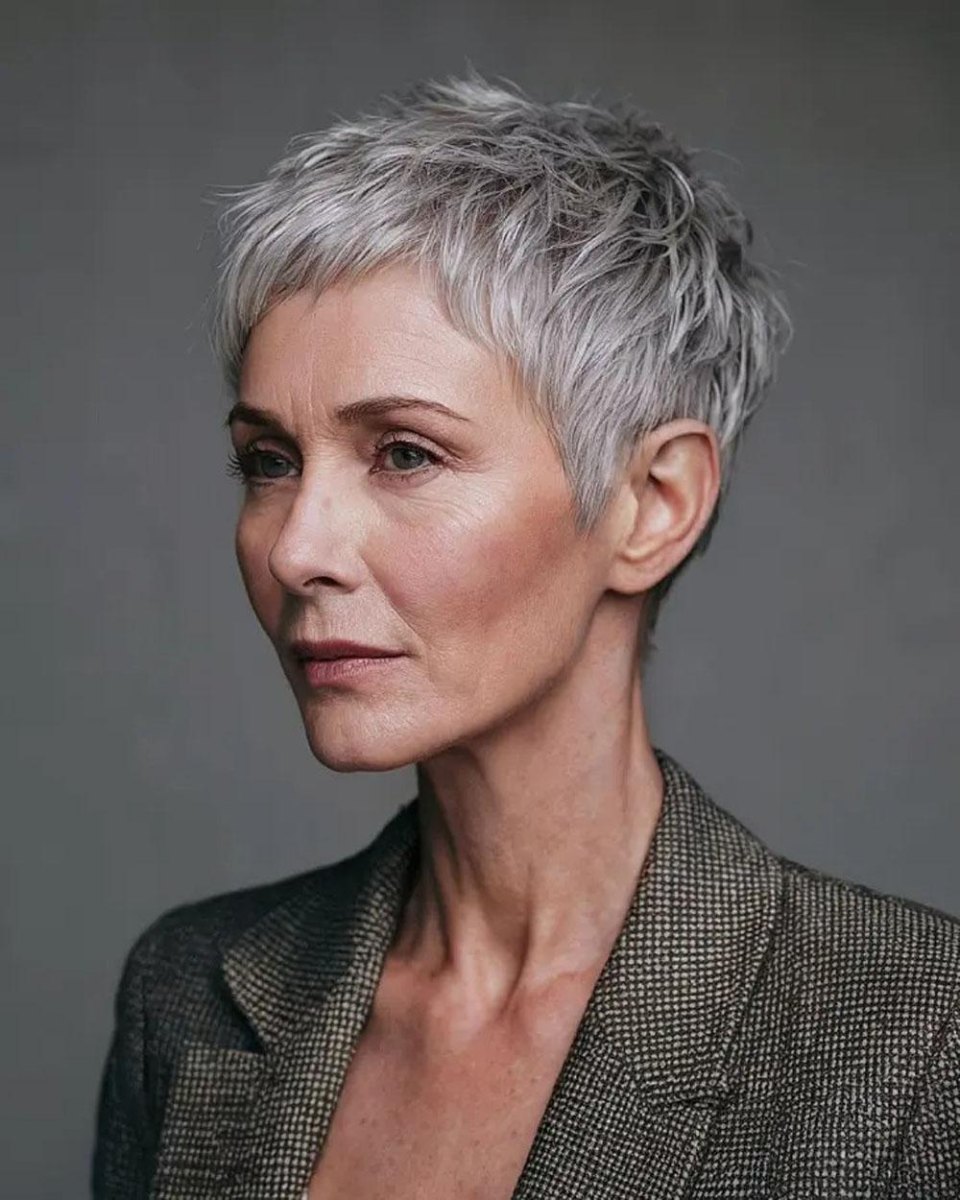 Grauer Pixie Cut modern