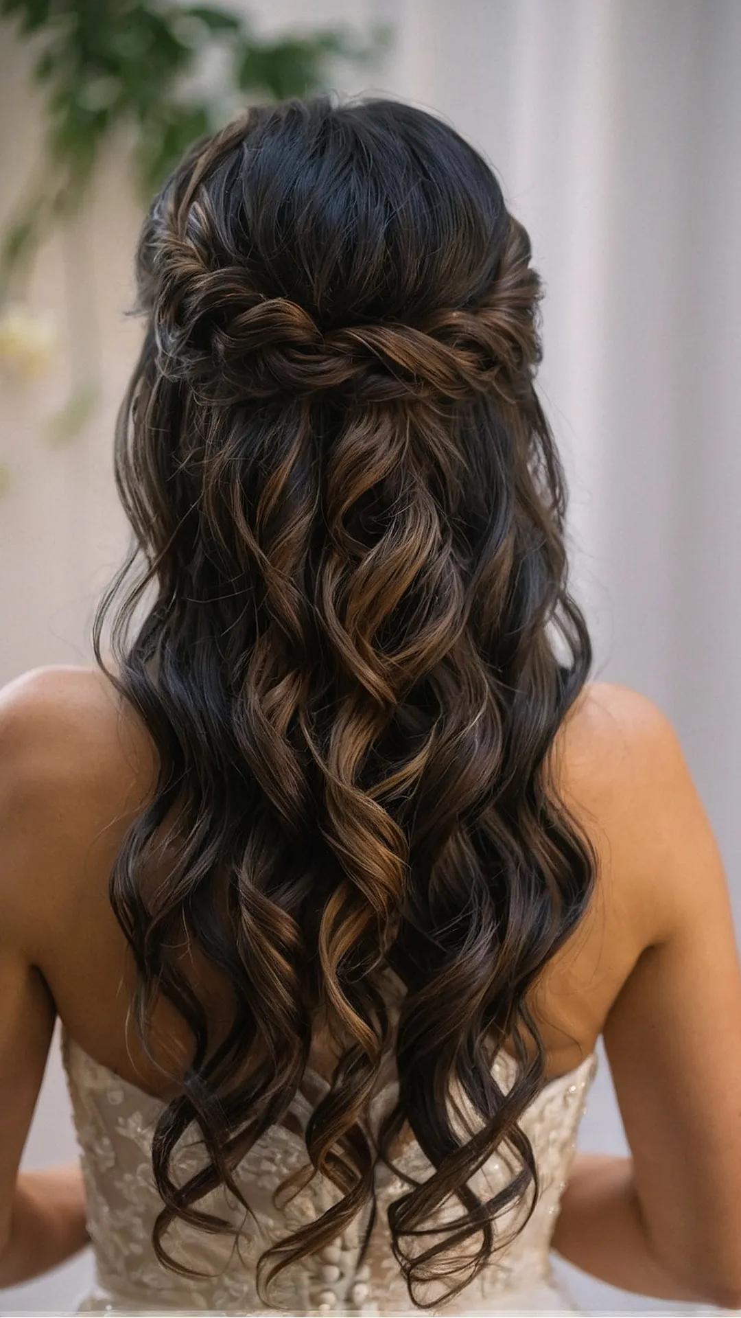 Brautfrisur mit gedrehten Locken