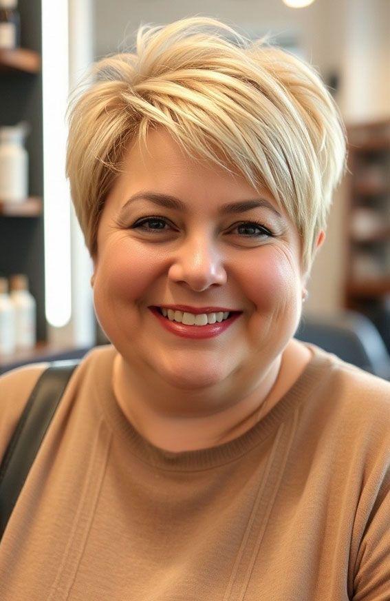Pixie Cut runde Gesichtsform