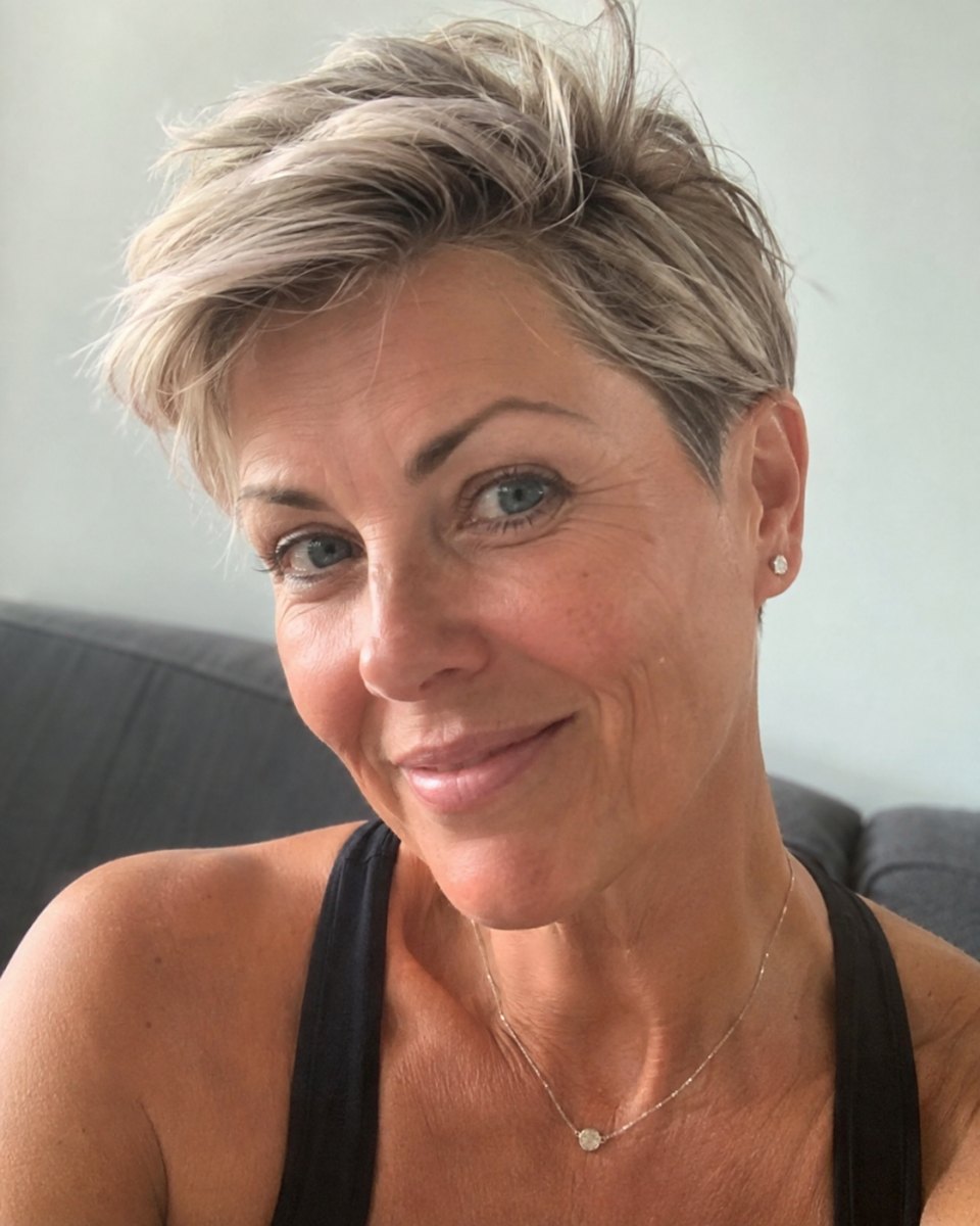 Minimalistischer Pixie Cut klare Linie