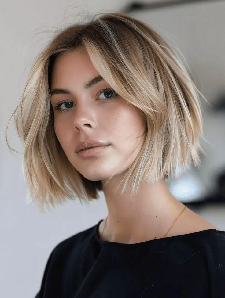 Beige blonder gestufter Bob