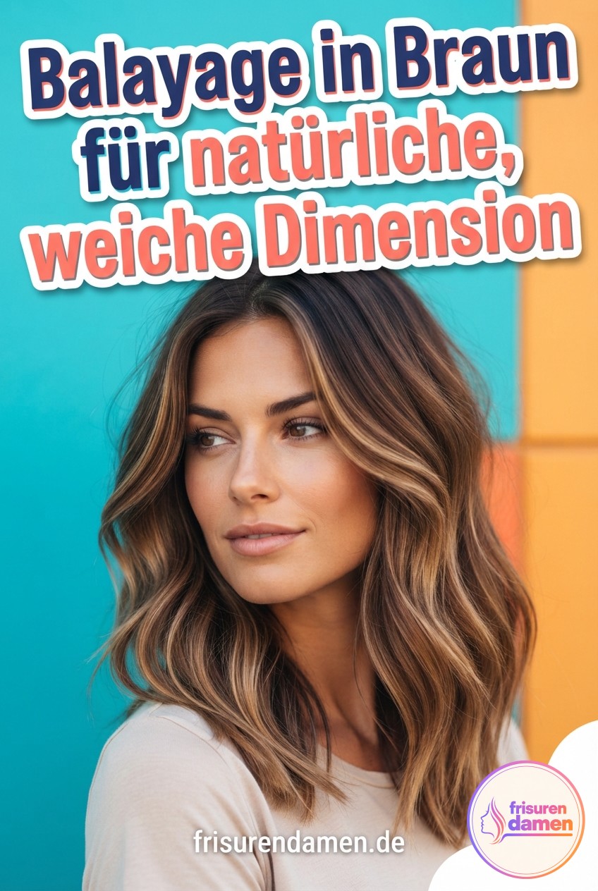 Balayage in Braun für natürliche, weiche Dimension