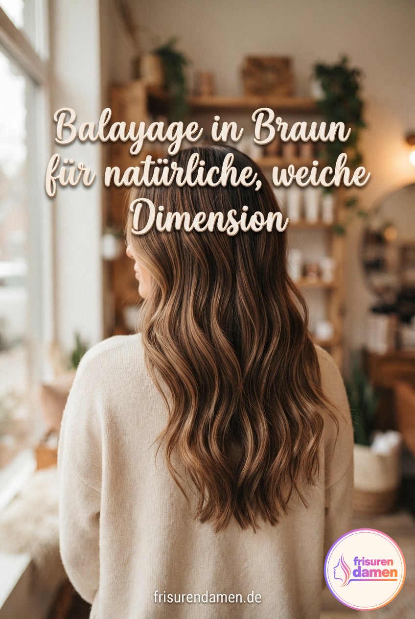 Balayage in Braun für natürliche, weiche Dimension
