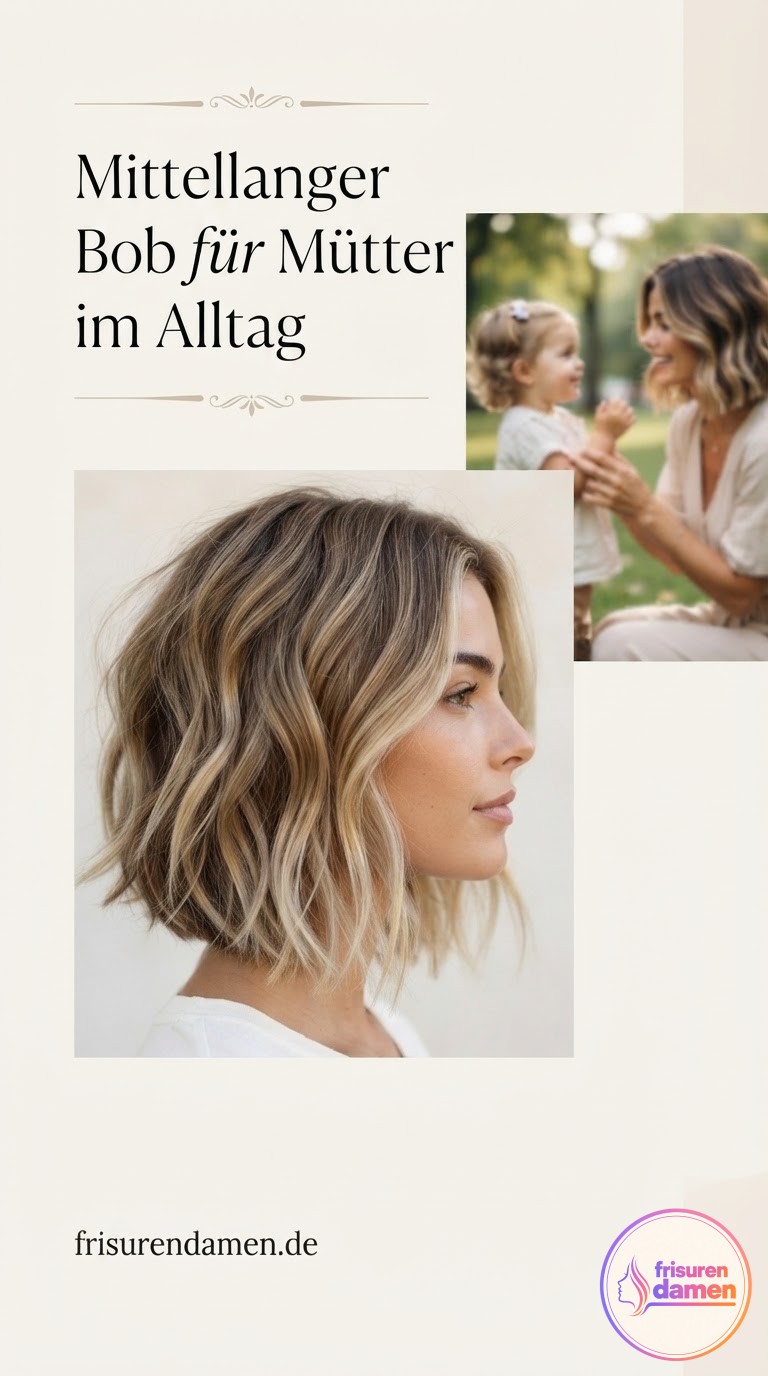 Mittellanger Bob für Mütter im Alltag