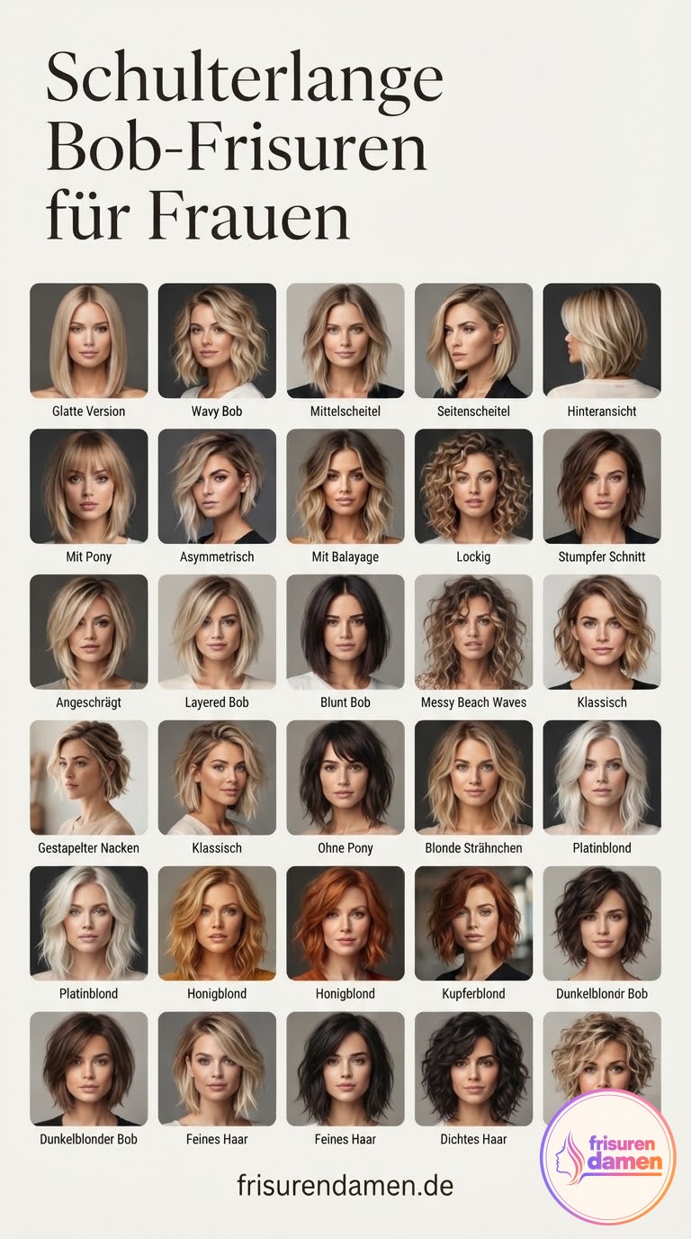 Schulterlange Bob-Frisuren für Frauen
