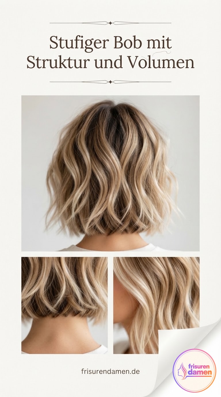 Stufiger Bob mit Struktur und Volumen