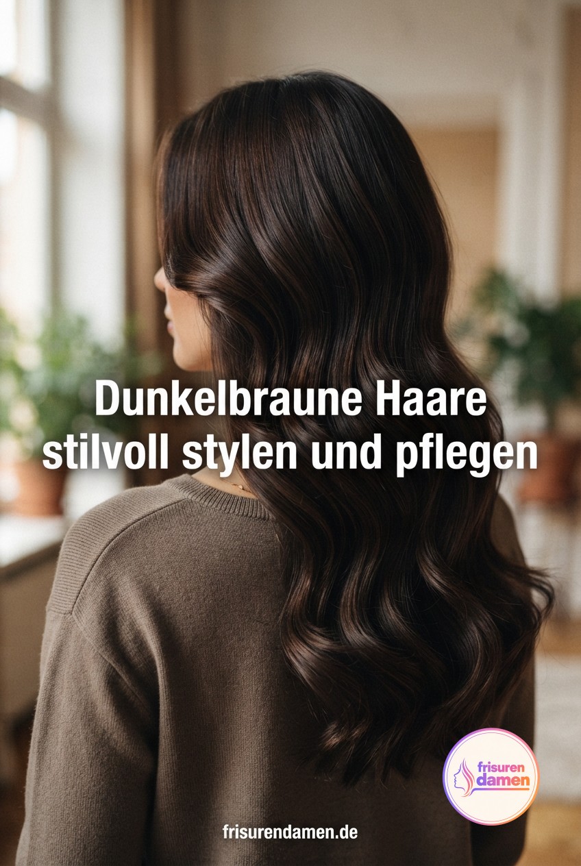 Dunkelbraune Haare stilvoll stylen und pflegen