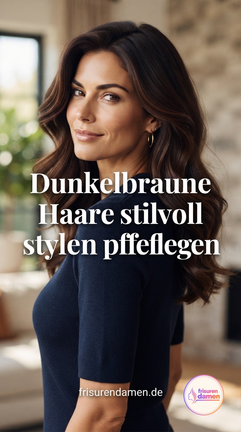 Dunkelbraune Haare stilvoll stylen und pflegen