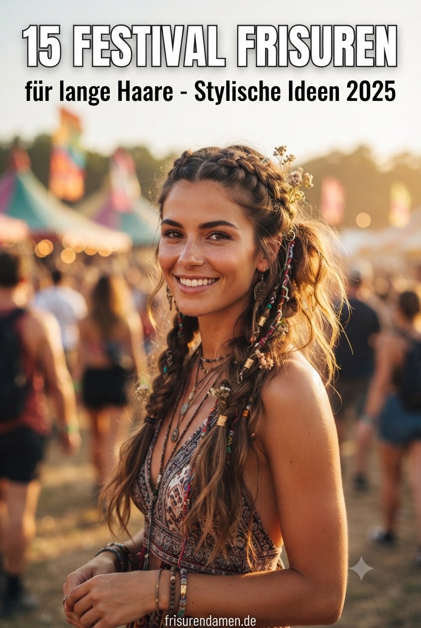 15 Festival Frisuren für lange Haare - Stylische Ideen 2025