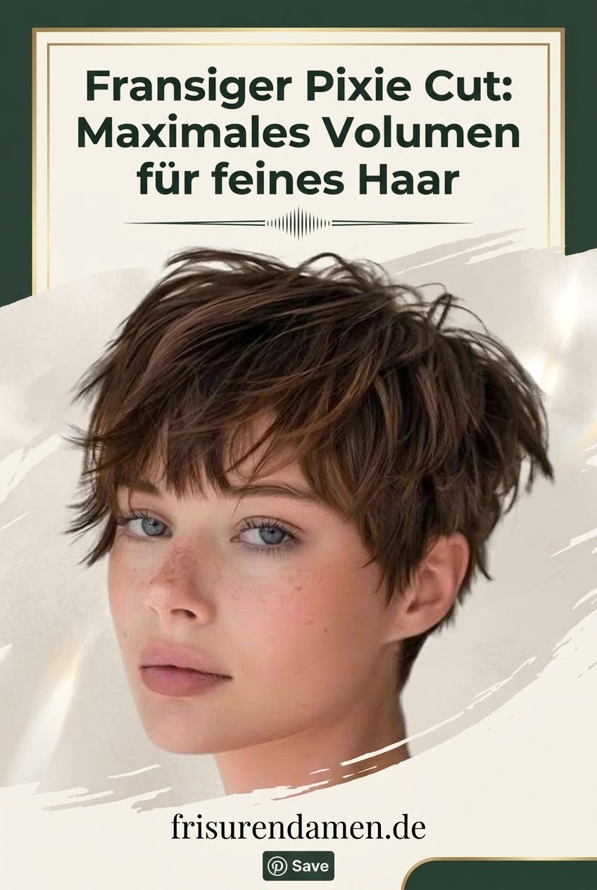 Fransiger Pixie Cut: Maximales Volumen für feines Haar