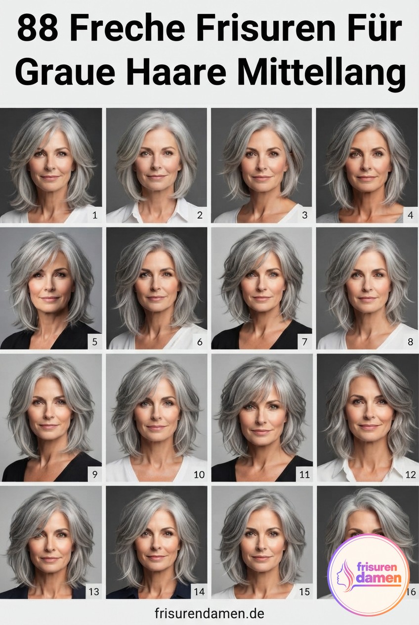88 Freche Frisuren Für Graue Haare Mittellang