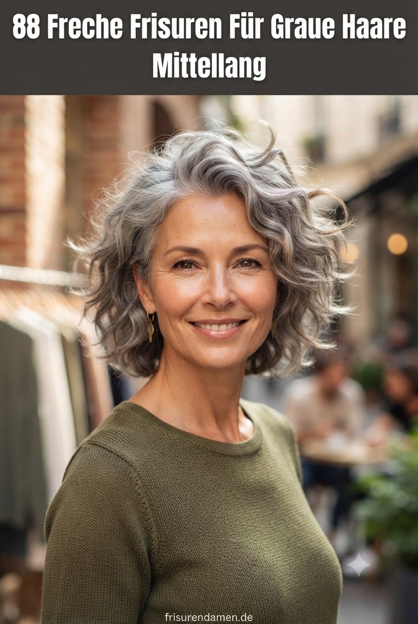 88 Freche Frisuren Für Graue Haare Mittellang