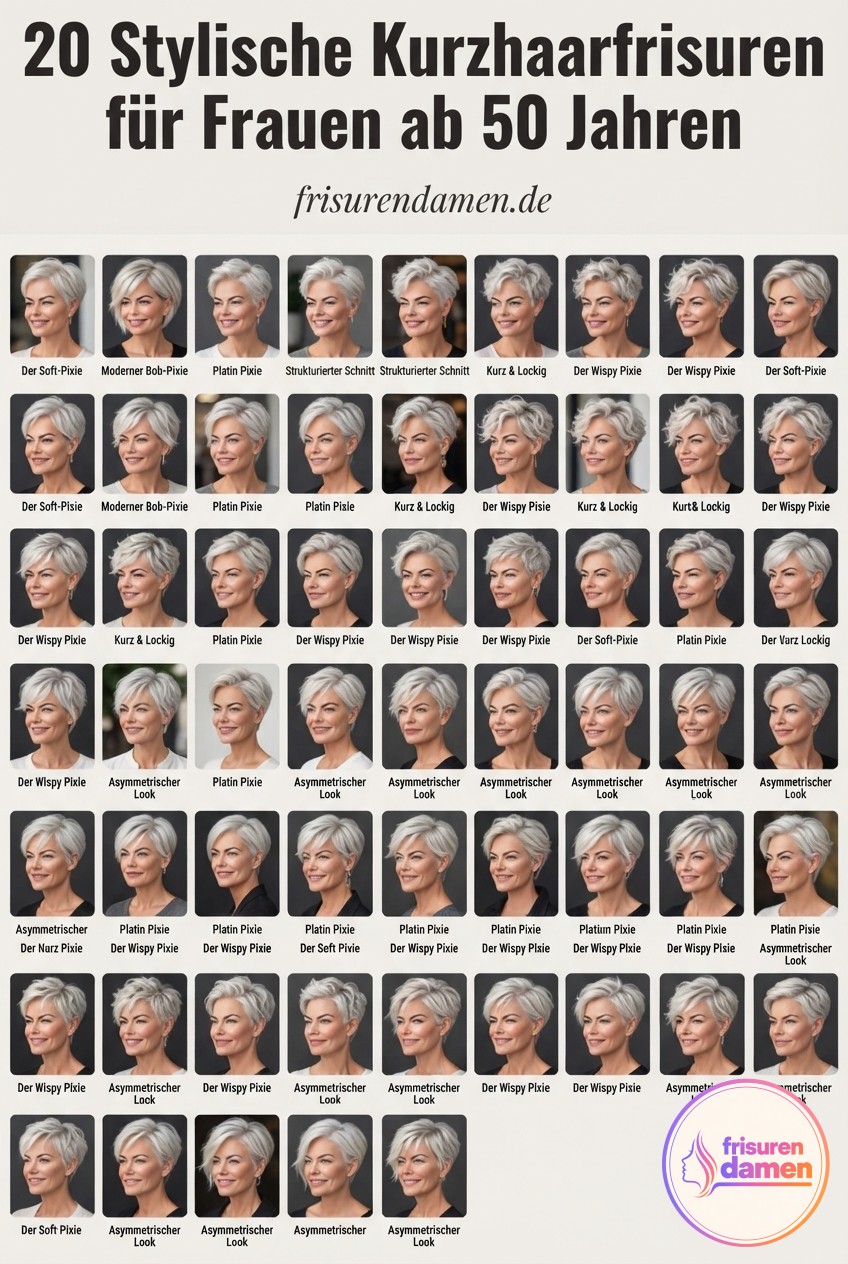 20 Stylische Kurzhaarfrisuren für Frauen ab 50 Jahren