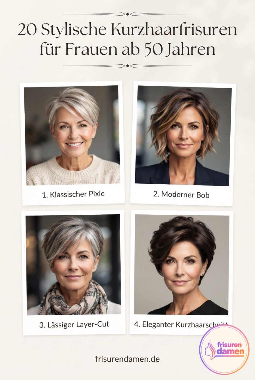 20 Stylische Kurzhaarfrisuren für Frauen ab 50 Jahren