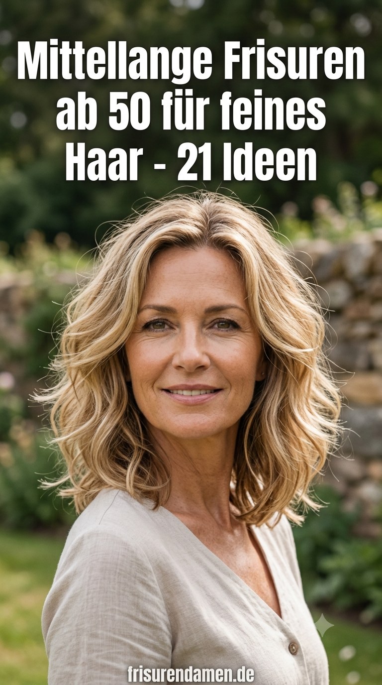 Mittellange Frisuren ab 50 für feines Haar - 21 Ideen
