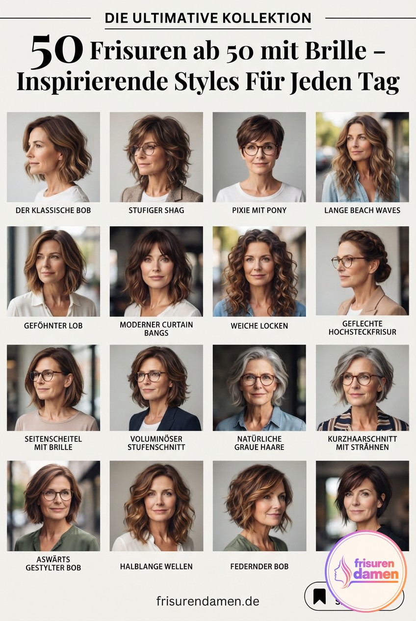 50 Frisuren ab 50 mit Brille – Inspirierende Styles Für Jeden Tag