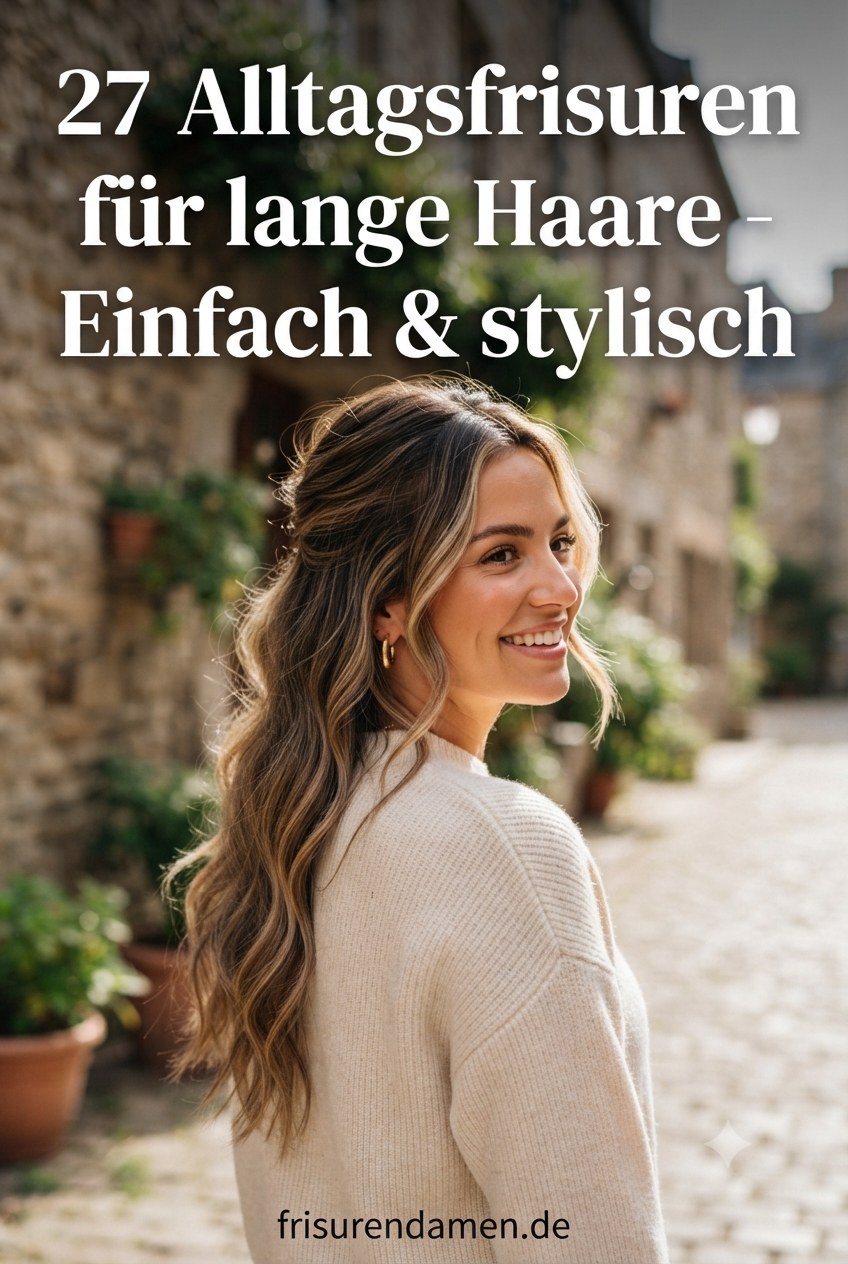 27 Alltagsfrisuren für lange Haare - Einfach & stylisch