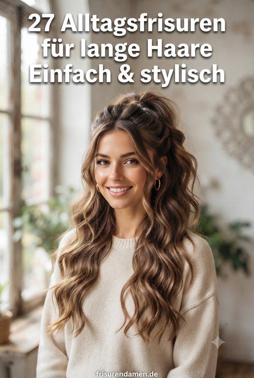 27 Alltagsfrisuren für lange Haare - Einfach & stylisch
