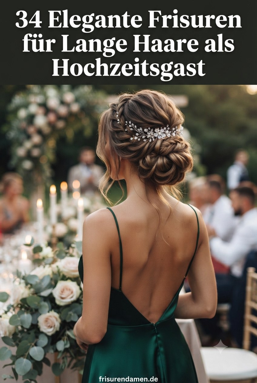 34 Elegante Frisuren für Lange Haare als Hochzeitsgast