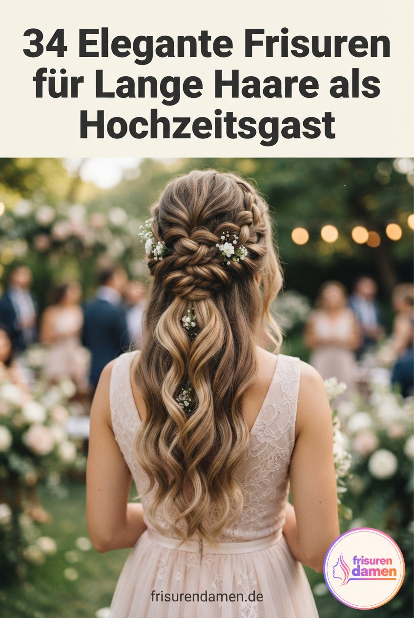 34 Elegante Frisuren für Lange Haare als Hochzeitsgast