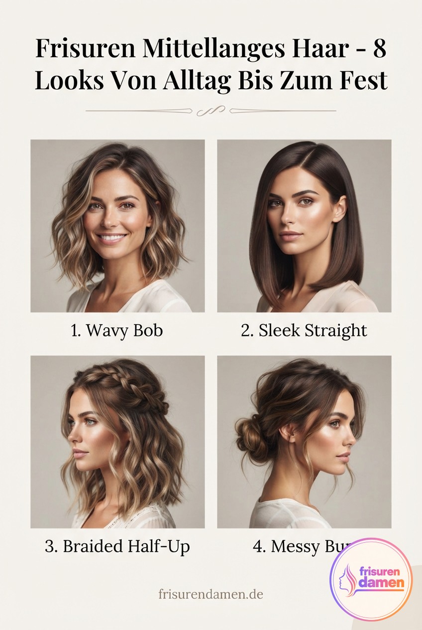 Frisuren Mittellanges Haar - 8 Looks Von Alltag Bis Zum Fest