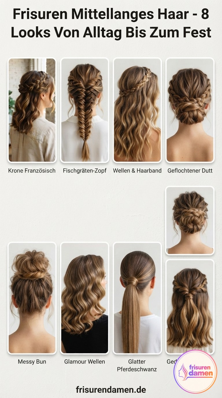 Frisuren Mittellanges Haar - 8 Looks Von Alltag Bis Zum Fest