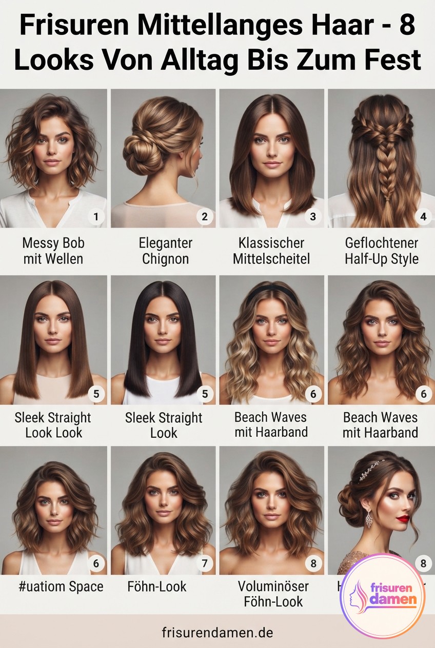 Frisuren Mittellanges Haar - 8 Looks Von Alltag Bis Zum Fest