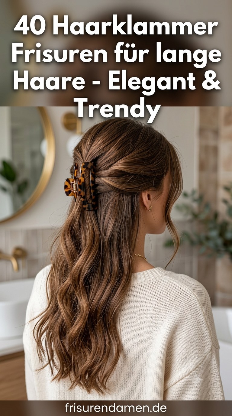 40 Haarklammer Frisuren für lange Haare - Elegant & Trendy