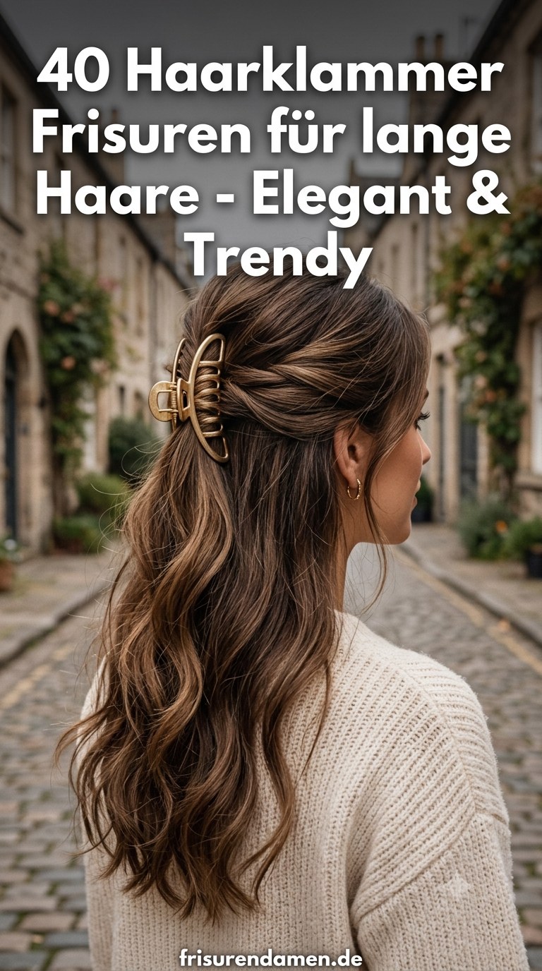 40 Haarklammer Frisuren für lange Haare - Elegant & Trendy