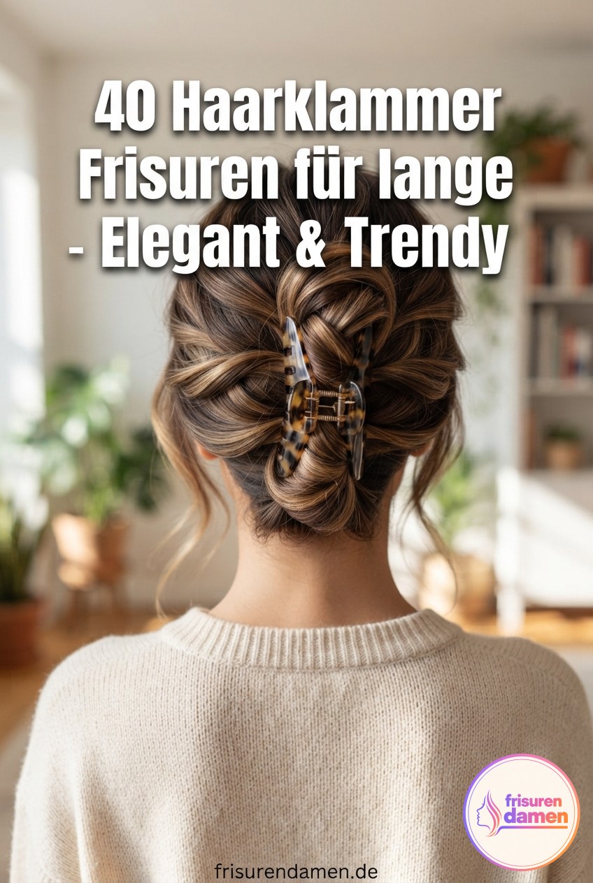 40 Haarklammer Frisuren für lange Haare - Elegant & Trendy