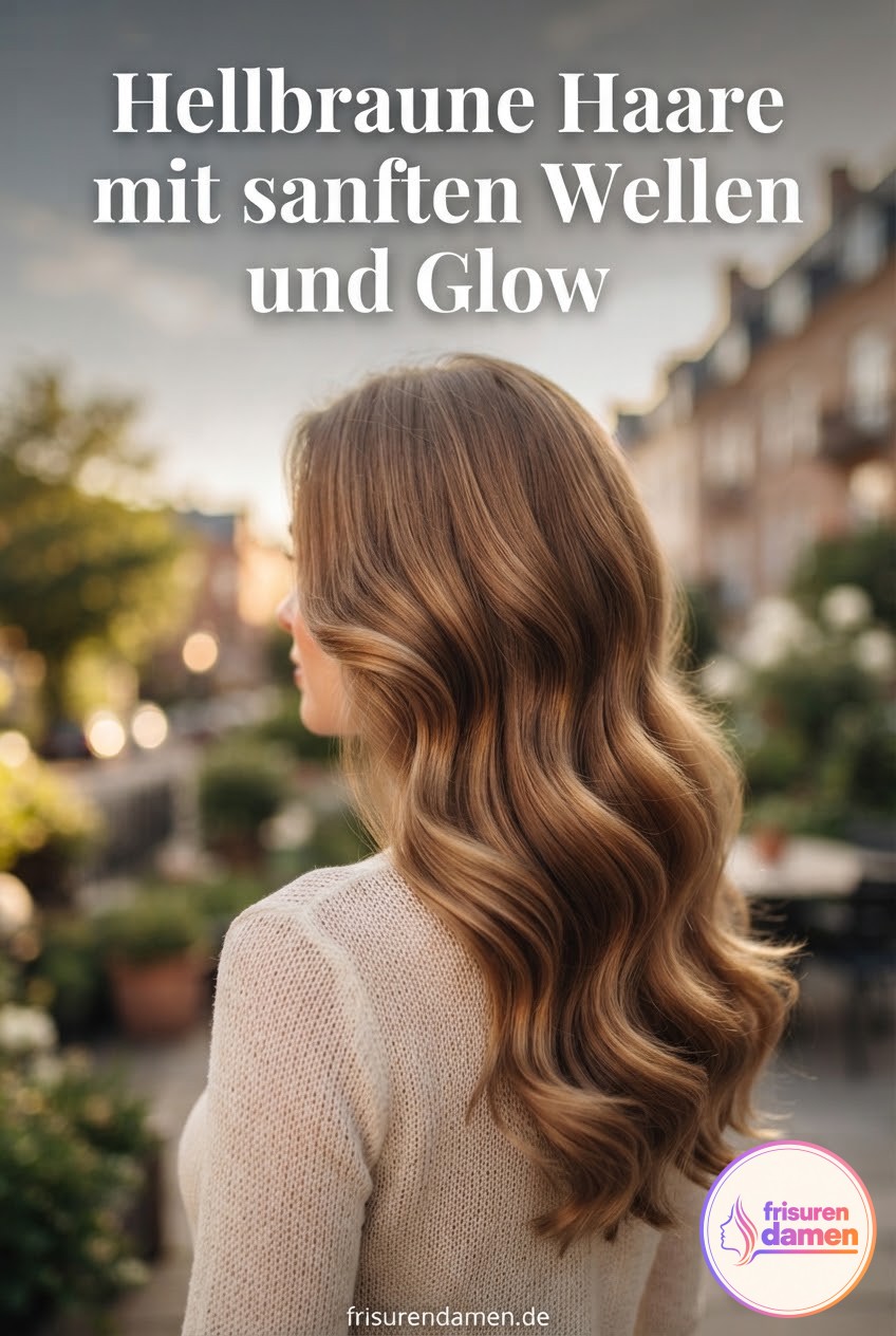 Hellbraune Haare mit sanften Wellen und Glow
