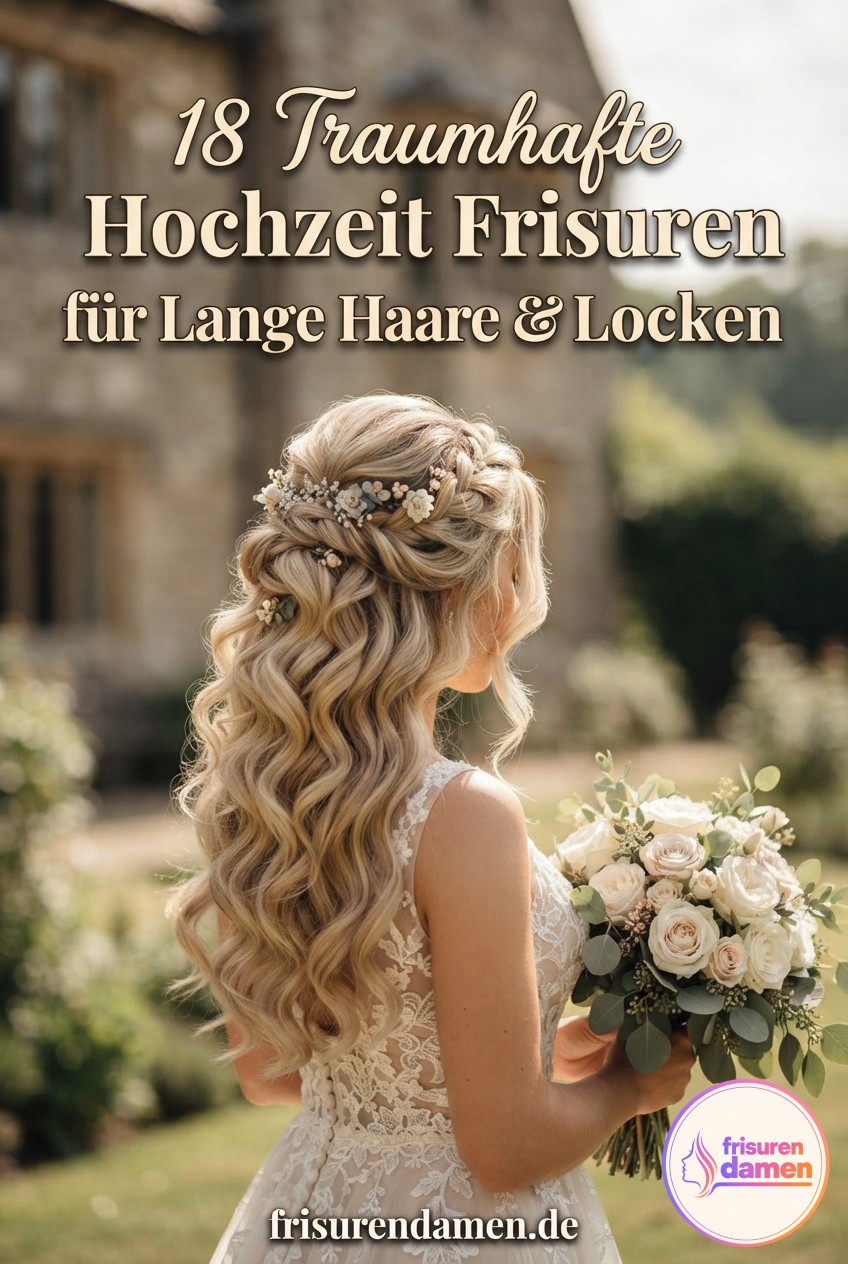 18 Traumhafte Hochzeit Frisuren für Lange Haare & Locken