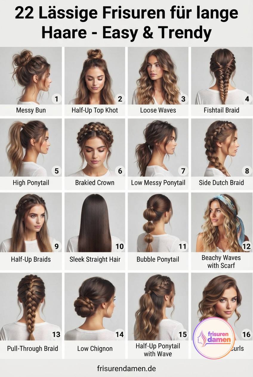 22 Lässige Frisuren für lange Haare - Easy & Trendy