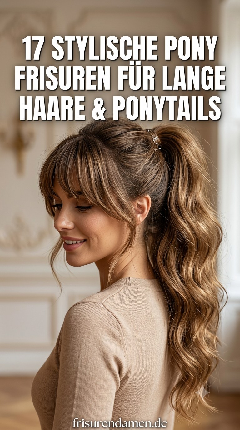 17 Stylische Pony Frisuren für lange Haare & Ponytails