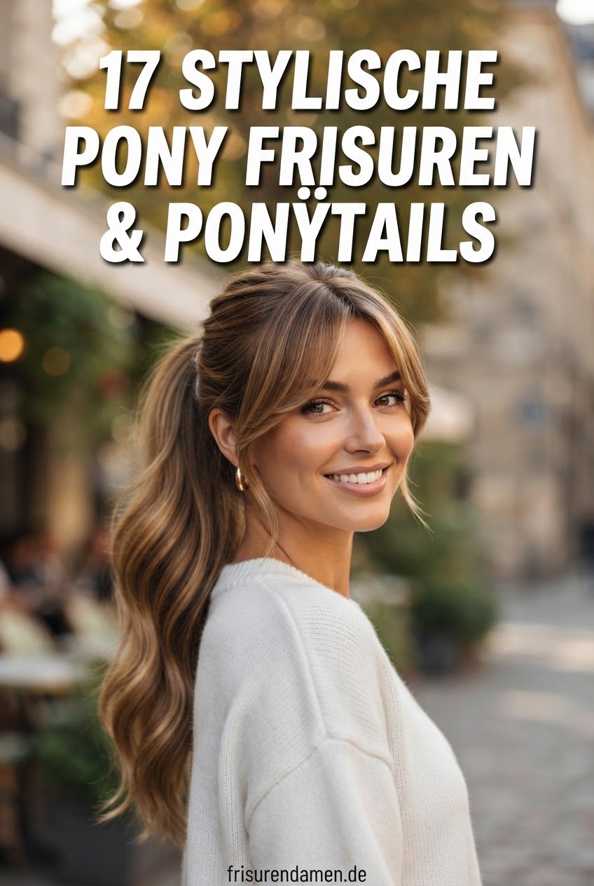 17 Stylische Pony Frisuren für lange Haare & Ponytails