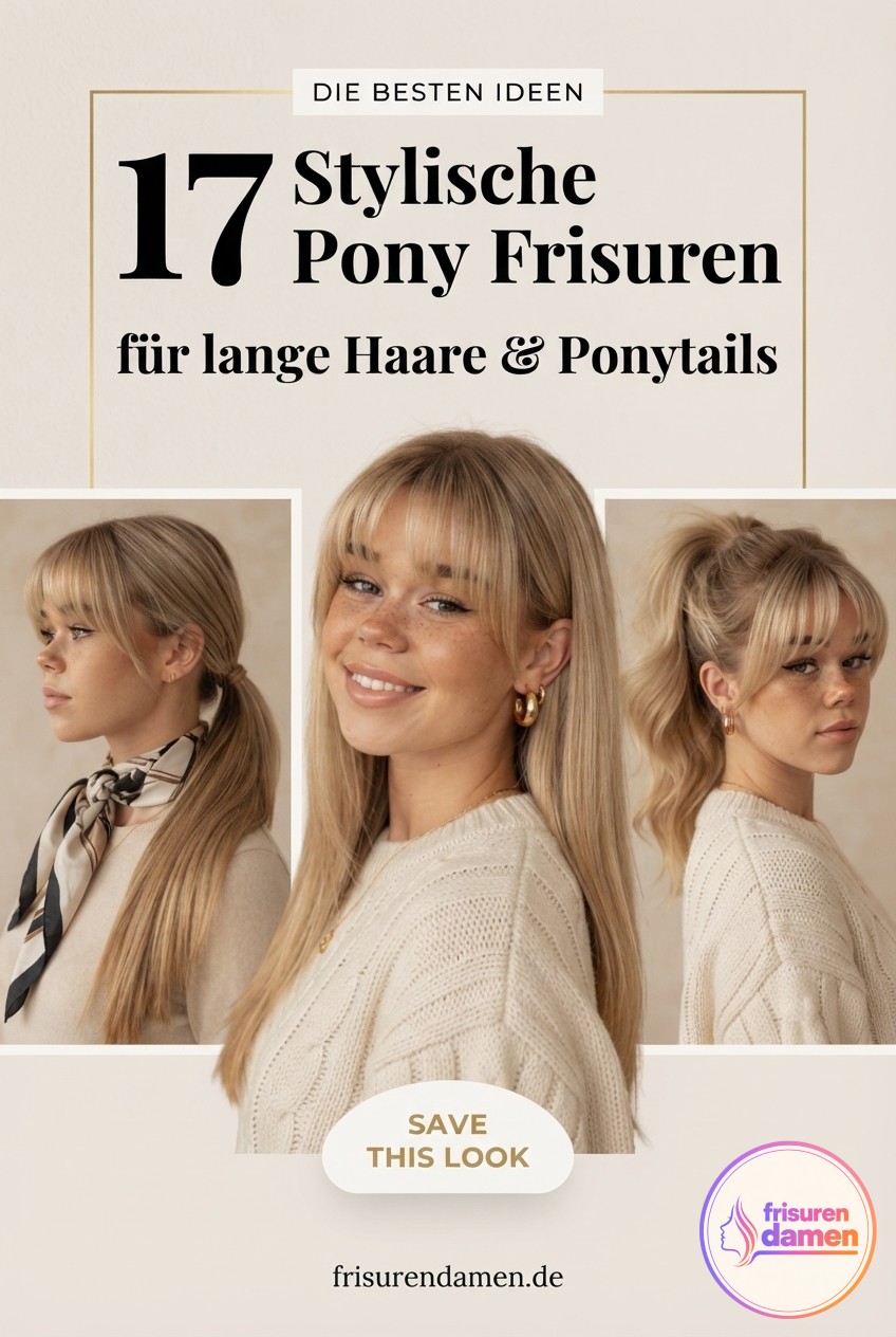 17 Stylische Pony Frisuren für lange Haare & Ponytails