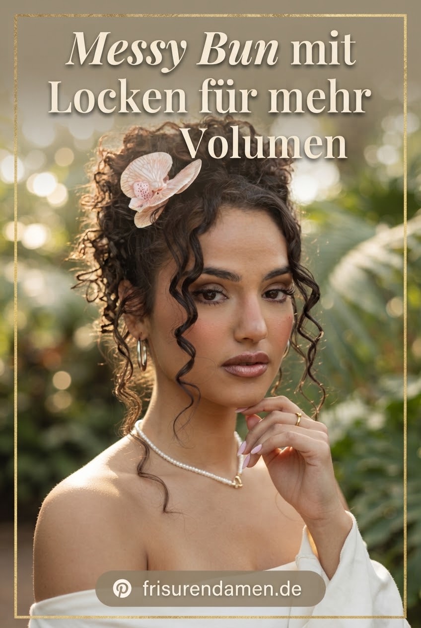 Messy Bun mit Locken für mehr Volumen