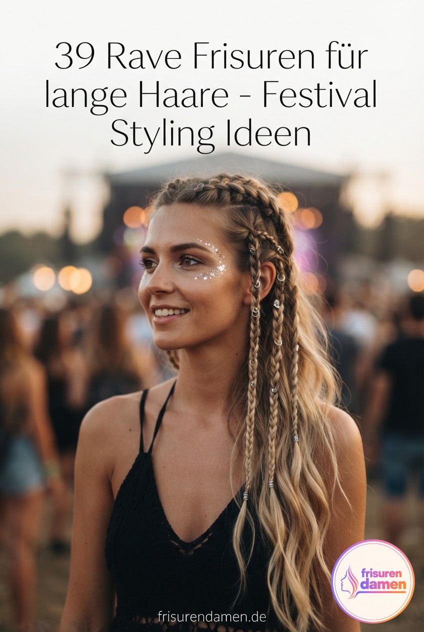 39 Rave Frisuren für lange Haare - Festival Styling Ideen