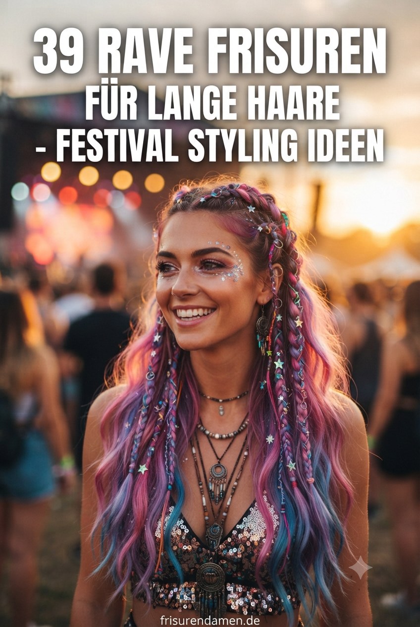 39 Rave Frisuren für lange Haare - Festival Styling Ideen