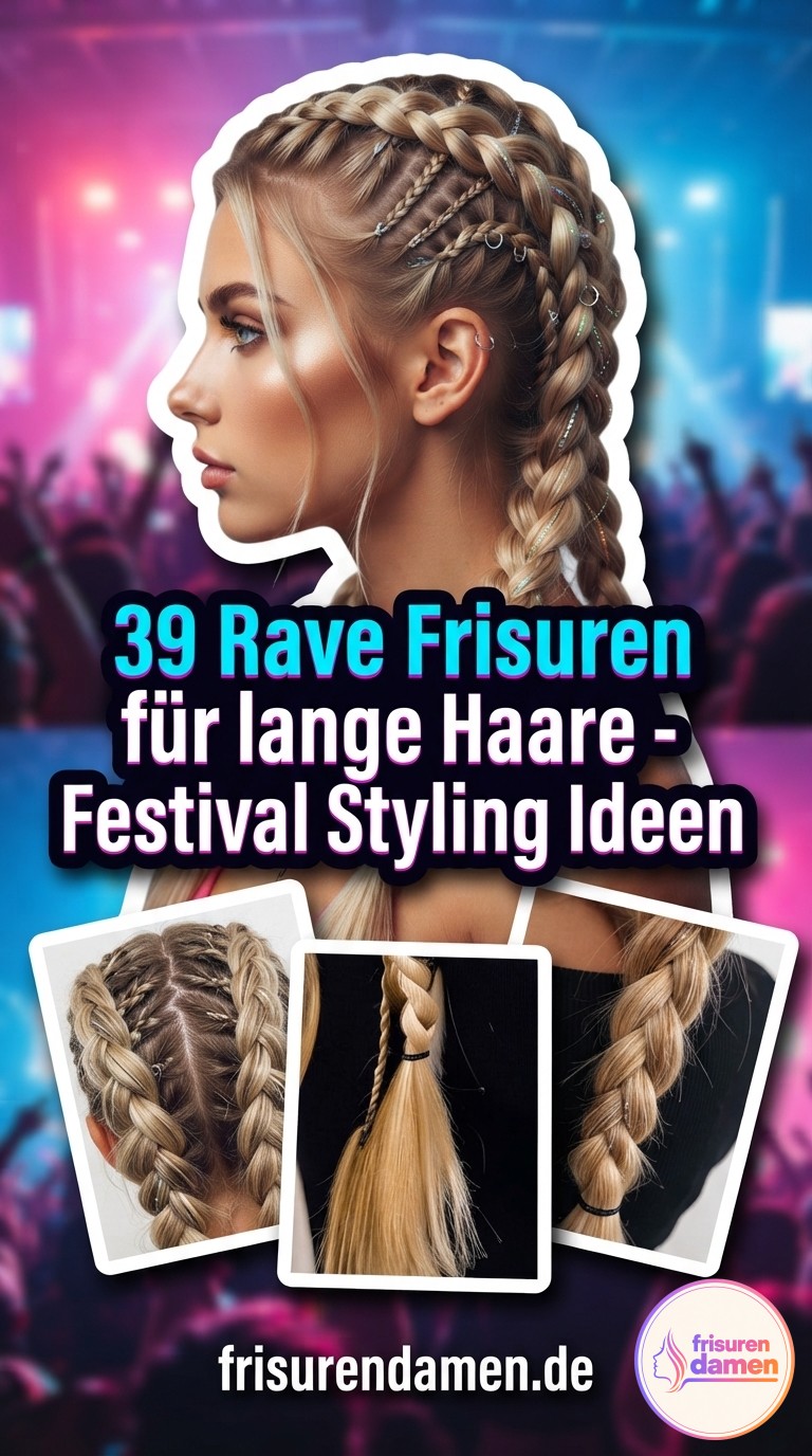 39 Rave Frisuren für lange Haare - Festival Styling Ideen
