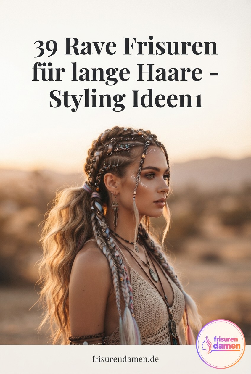 39 Rave Frisuren für lange Haare - Festival Styling Ideen