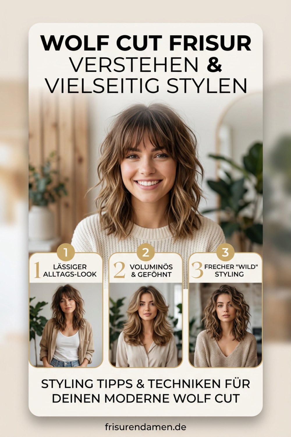 Wolf Cut Frisur verstehen und vielseitig stylen
