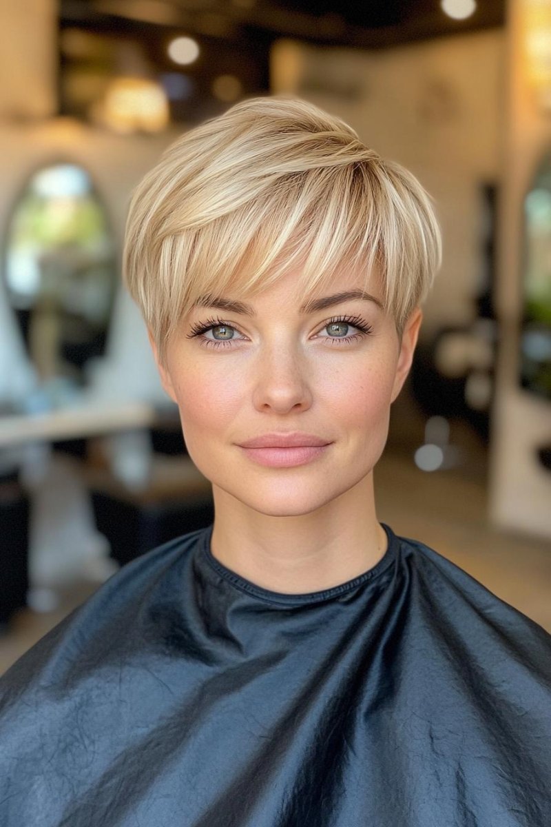 Pixie Cut mit Pony feines Haar
